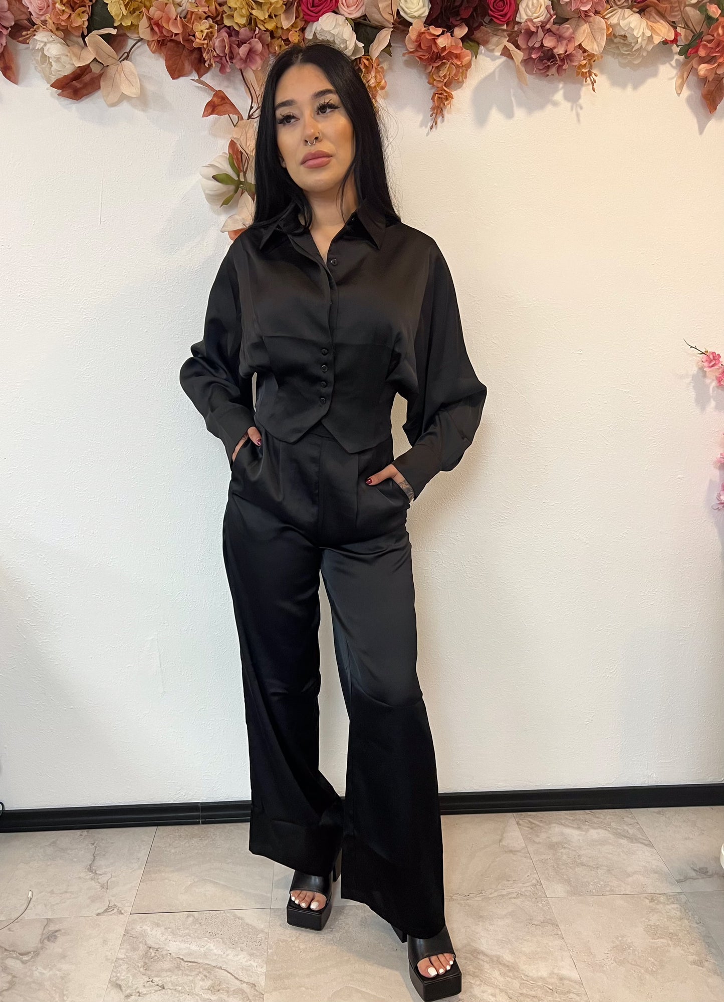 Black 2 Piece Pant Set