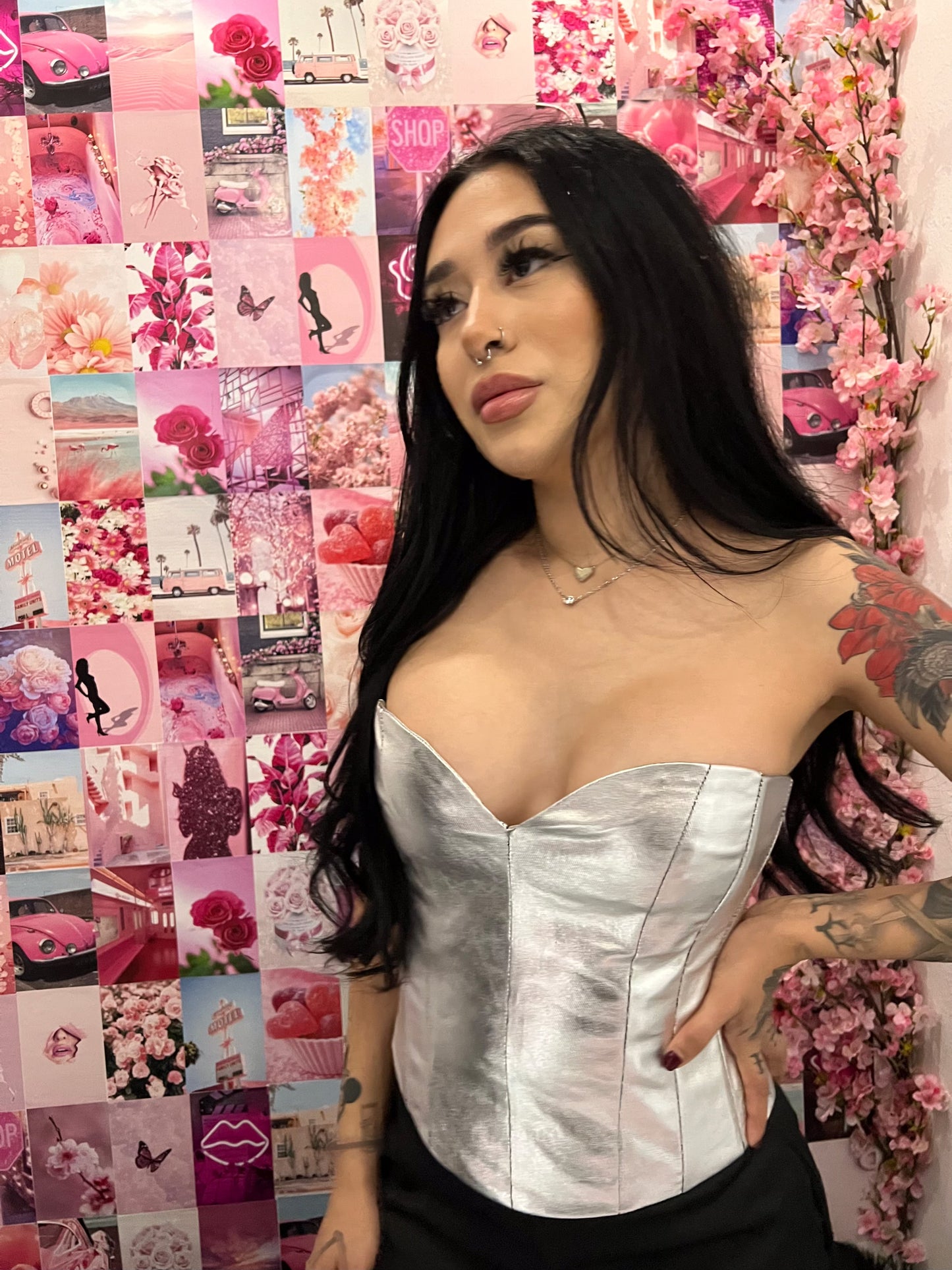 Chrome Metallic Corset Top