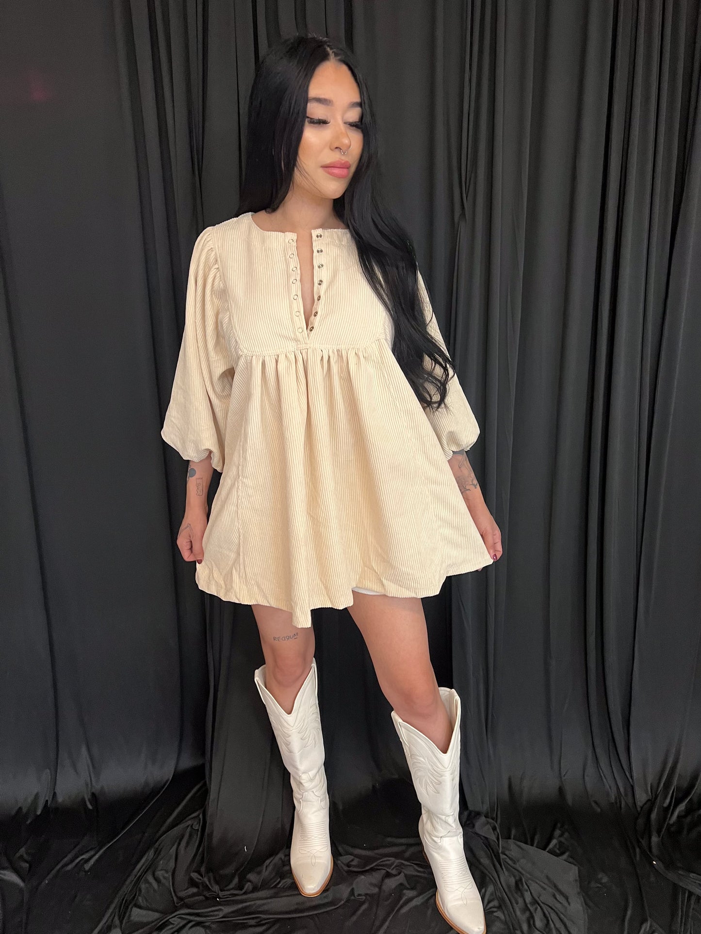 Ivory Corduroy Dress/Shirt
