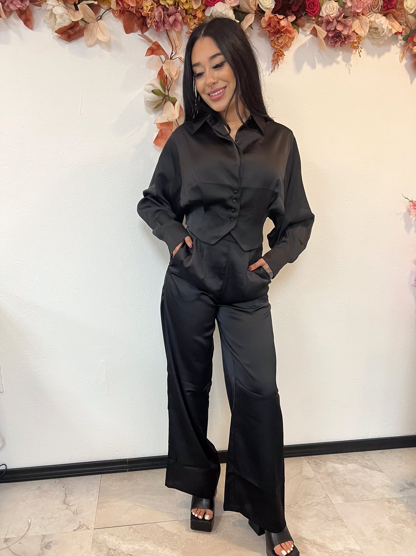 Black 2 Piece Pant Set
