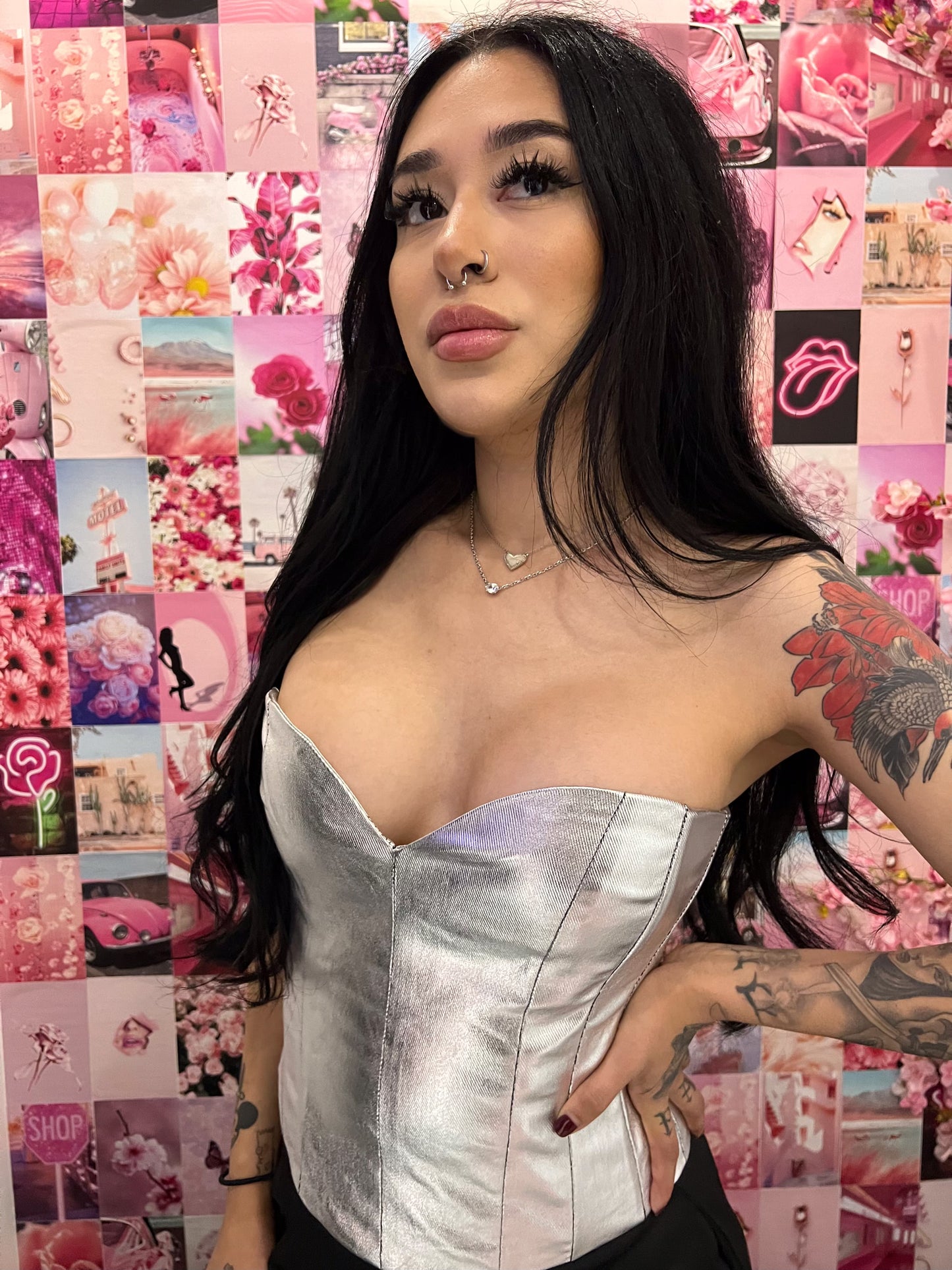 Chrome Metallic Corset Top