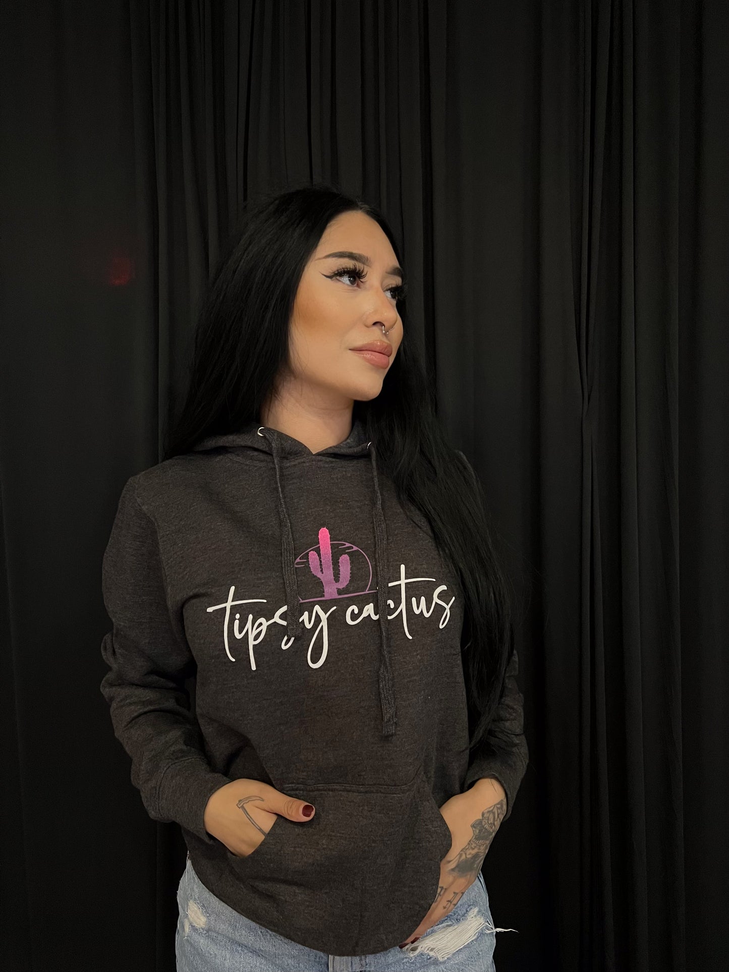 Dark Grey Tipsy Cactus Sweater