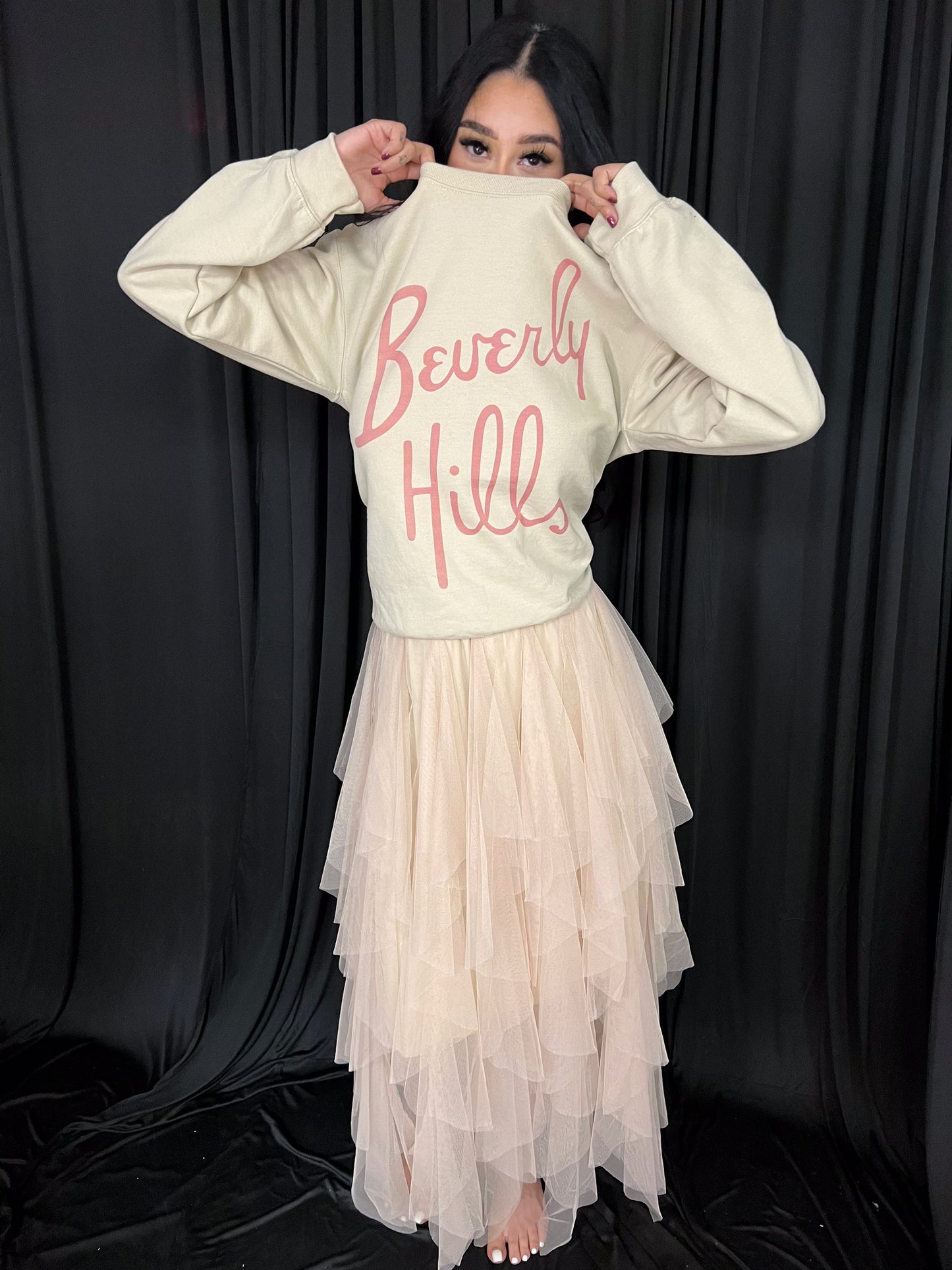 Nude Mesh Ballerina Skirt