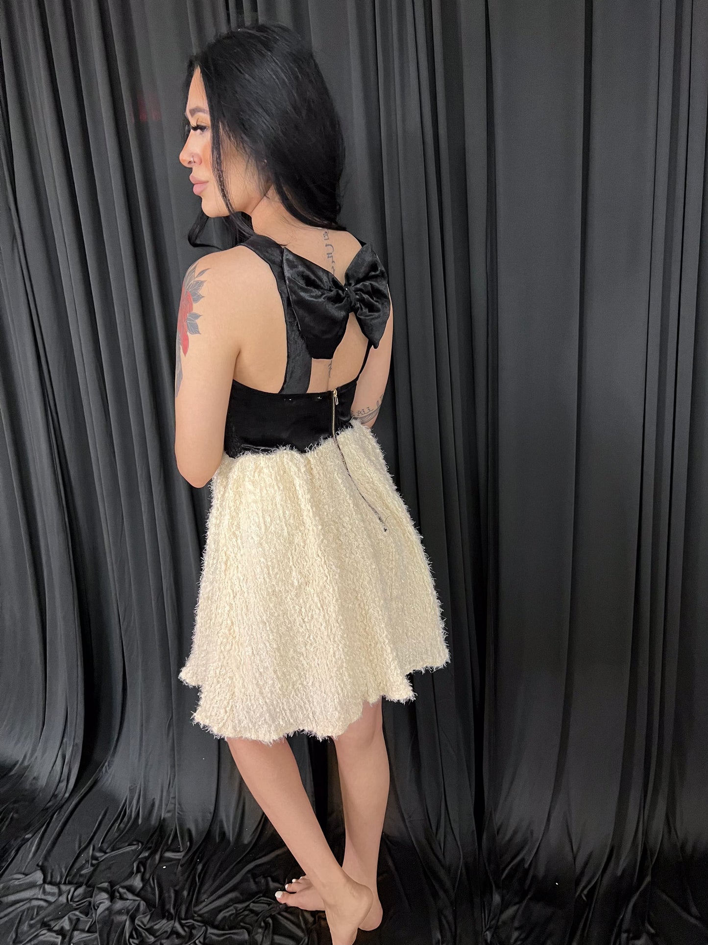 Black/Biege Bow Dress