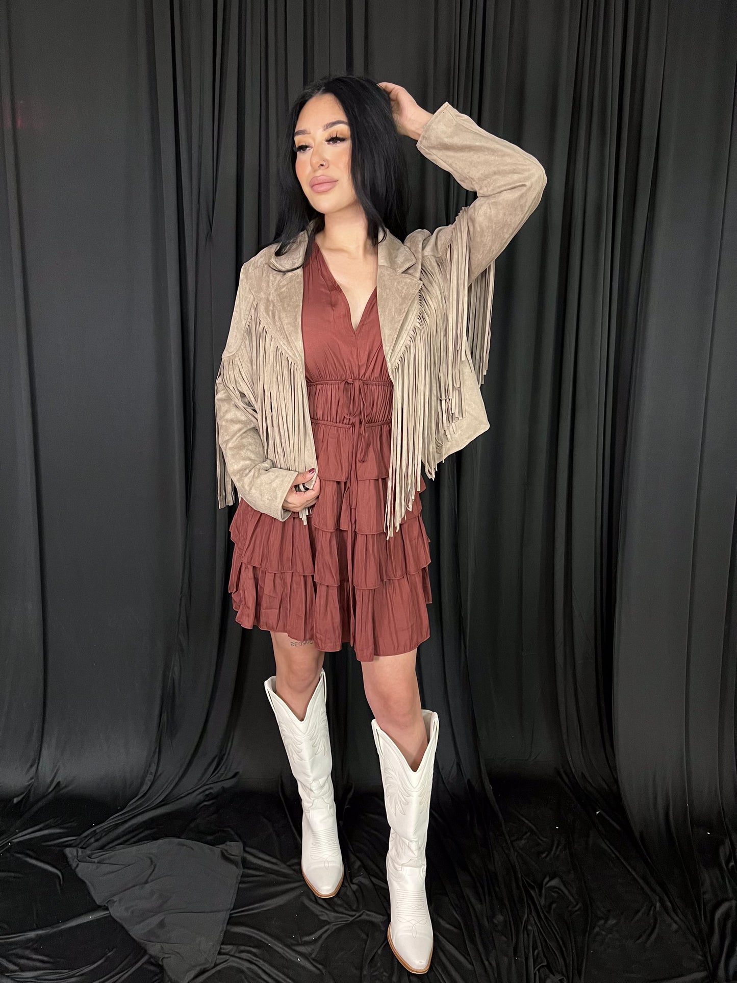 Mocha Fringe Suede Jacket